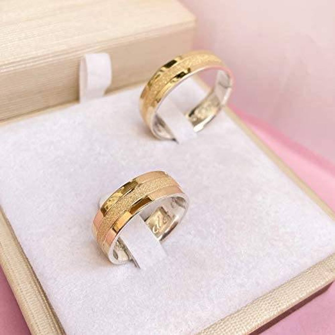 Moda Aliança de casamento 6mm Ouro 18k Revestida em 10 gramas