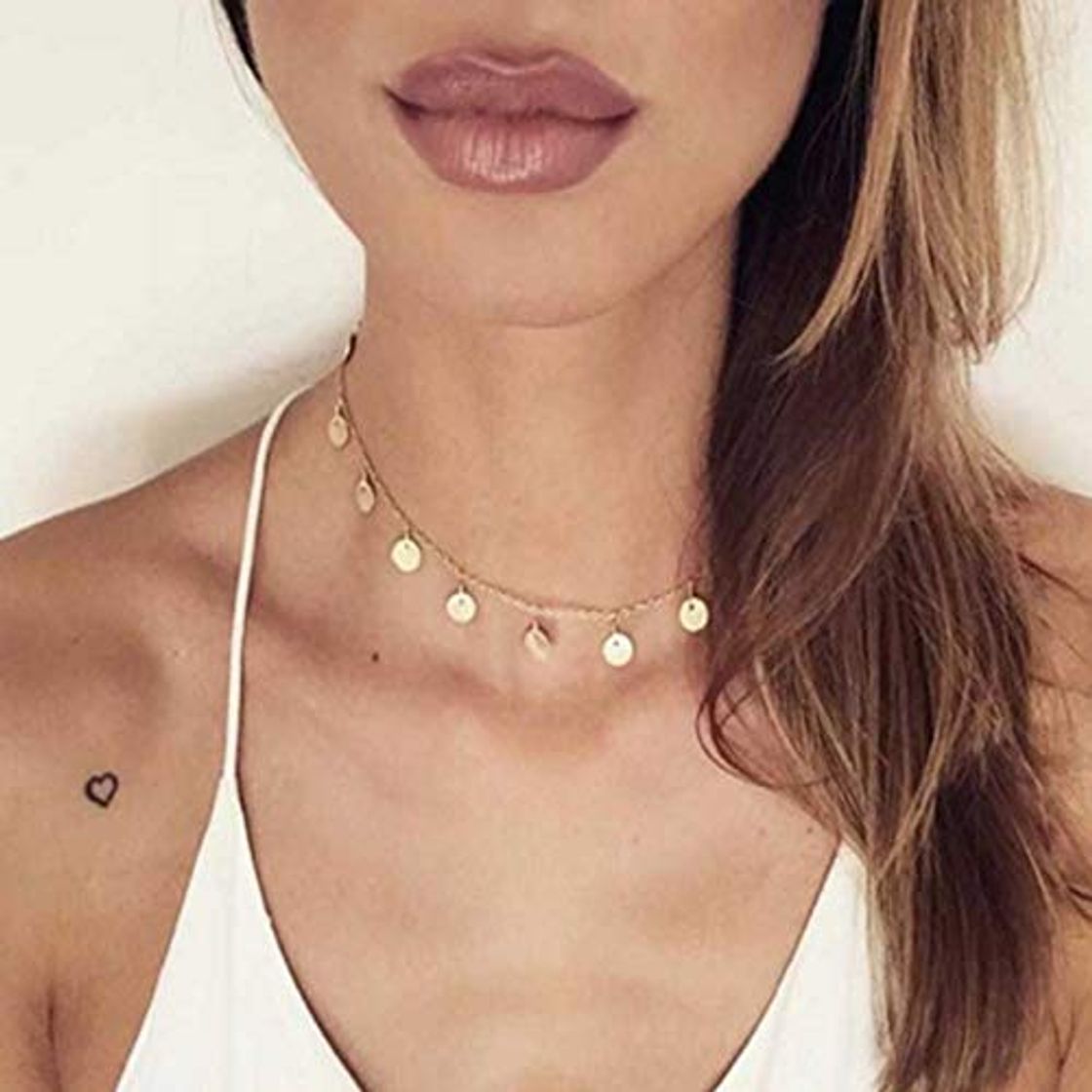 Social Romote FashionColor Lentejuelas Monedas Borla Collar Gargantilla para señoras de Las Mujeres necklaceJewellry colares