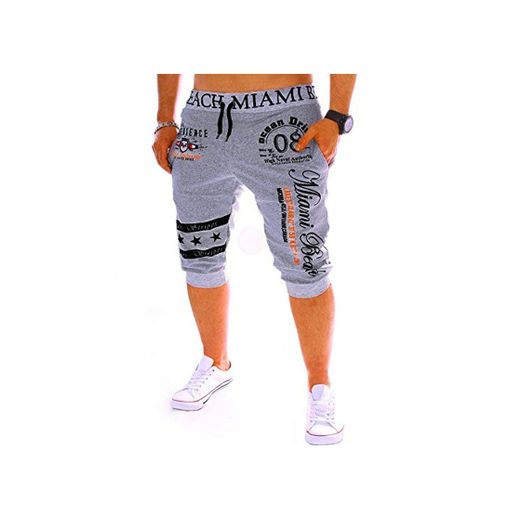 Pantalones Cortos Casual Deportivos de Hombre Subfamily,Moda Masculina Personalidad Casual impresión Digital