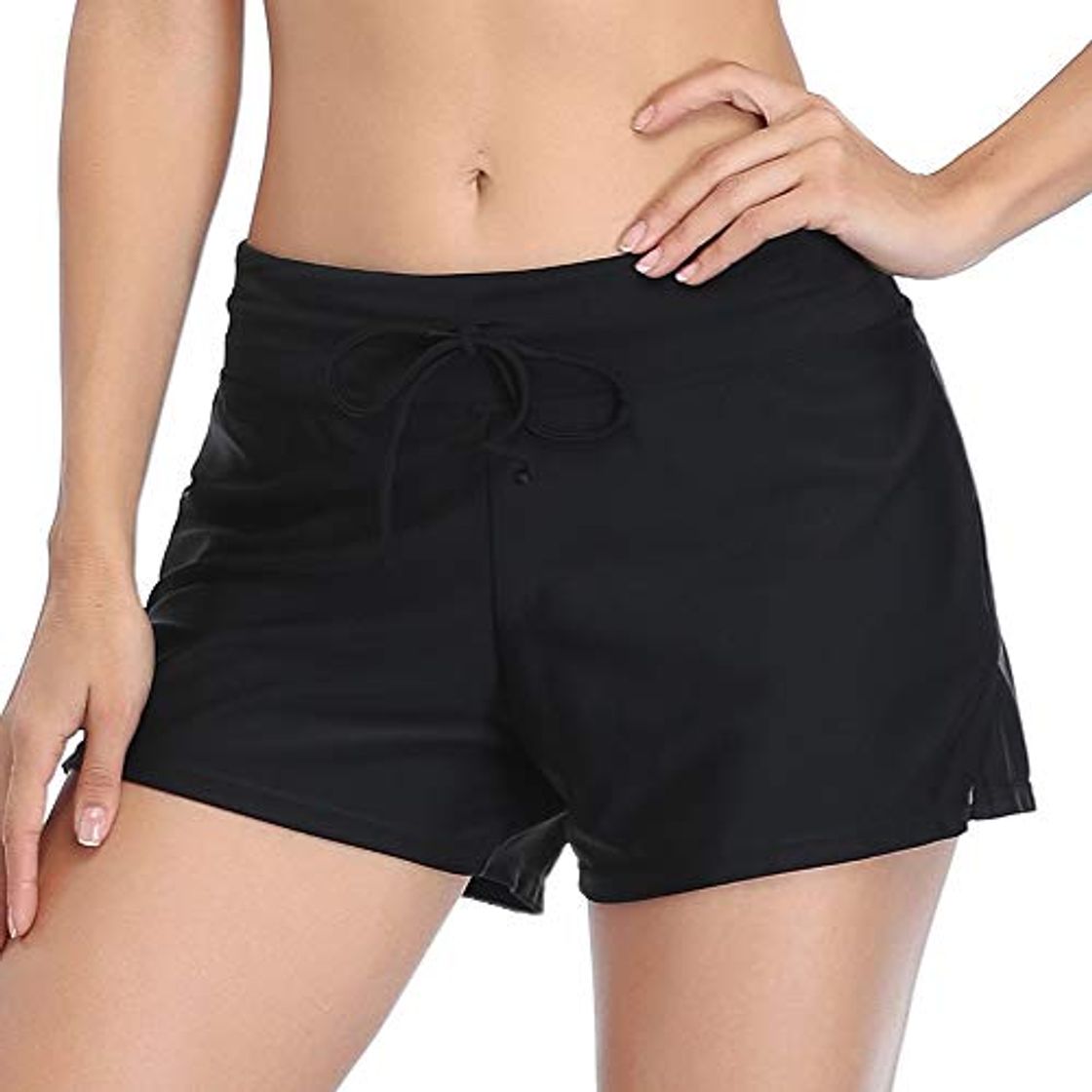 Social Mujeres Shorts de Deporte Sólido Pantalones Cortos de Deportivos para el Gimnasio Playa Al Aire Libre Verano Negro XXL