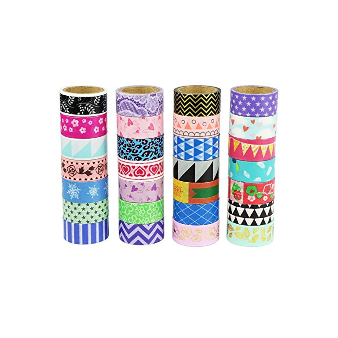 Social UOOOM Washi Cintas Washi tapes Decorativas de Colores Washi Cinta de Enmascarar