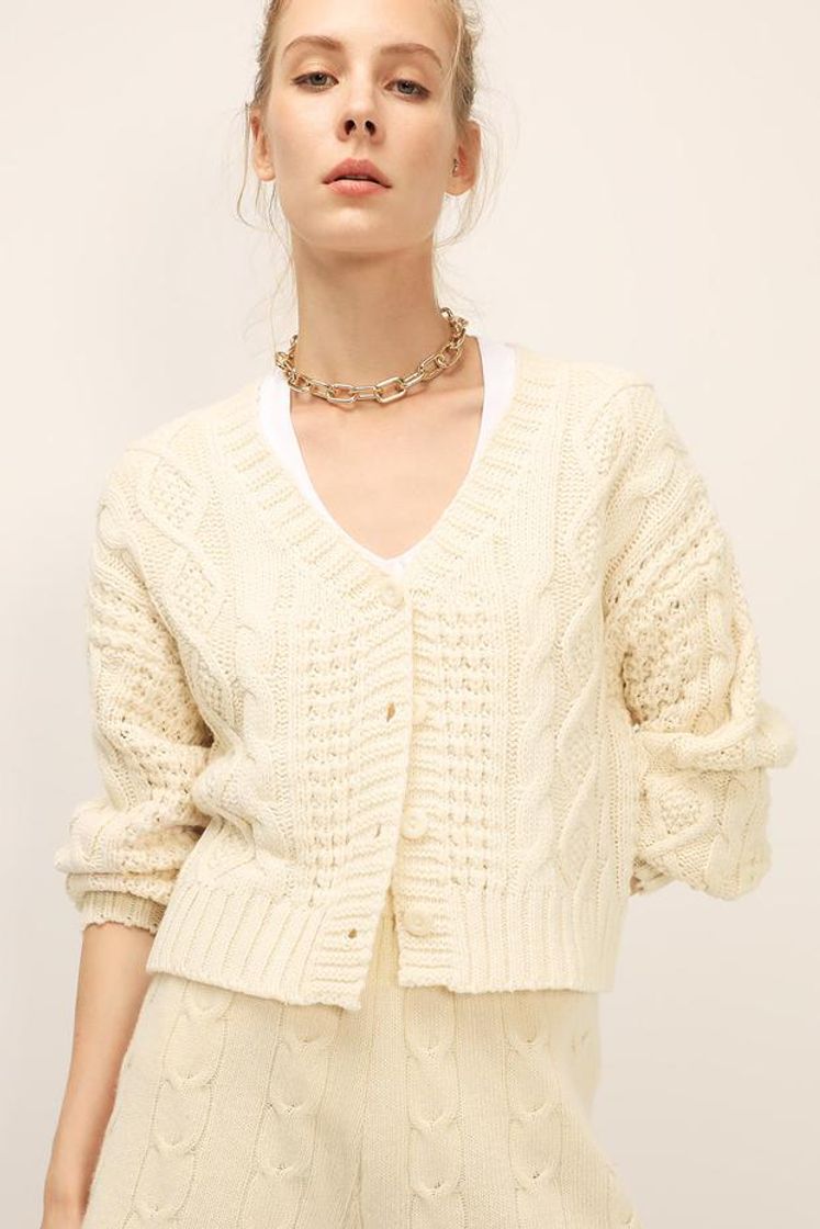 Social Lana Chunky Twist Cardigan