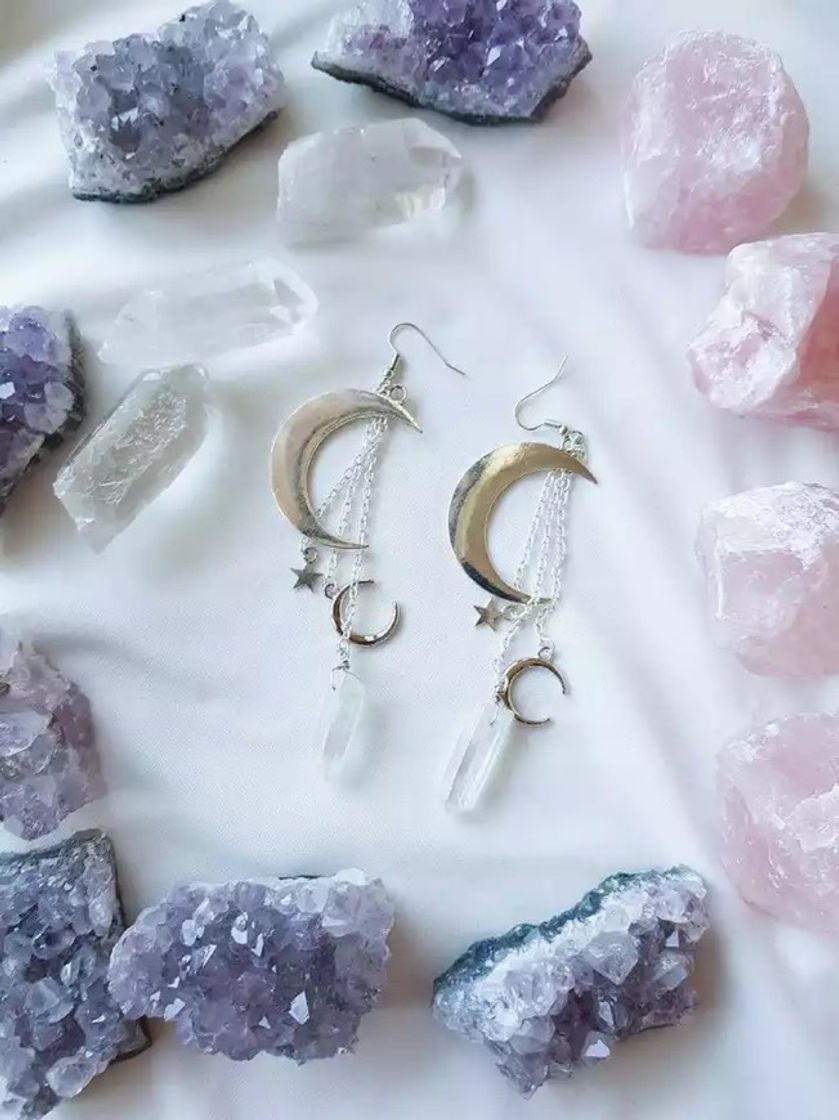 Fashion Aretes de luna con cristal! 🌛