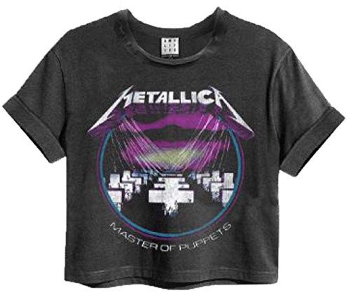 Moda Amplified Metallica Master of Puppets Playera con Banda Corta para Mujer