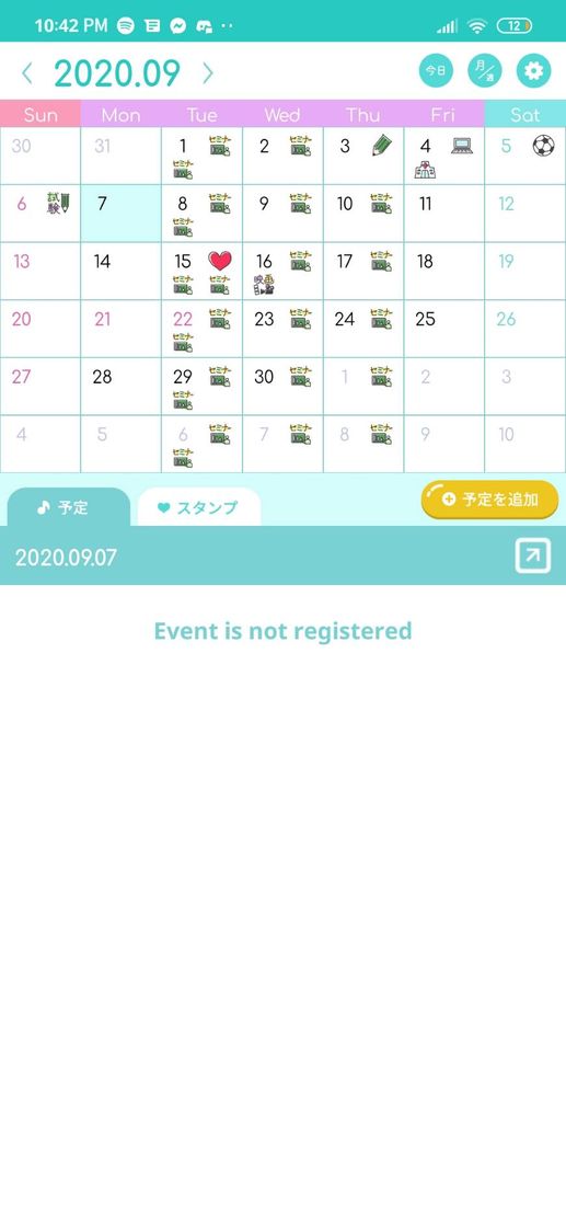 Apps Calendario kawai y tiene notificaciones de eventos 😋🌸💗