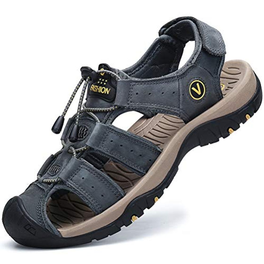 Fashion Flarut Sandalias Deportivas Hombres Verano Exterior Senderismo Zapatos Trekking Casual Zapatos de Montaña Cuero Sandalias de Playa