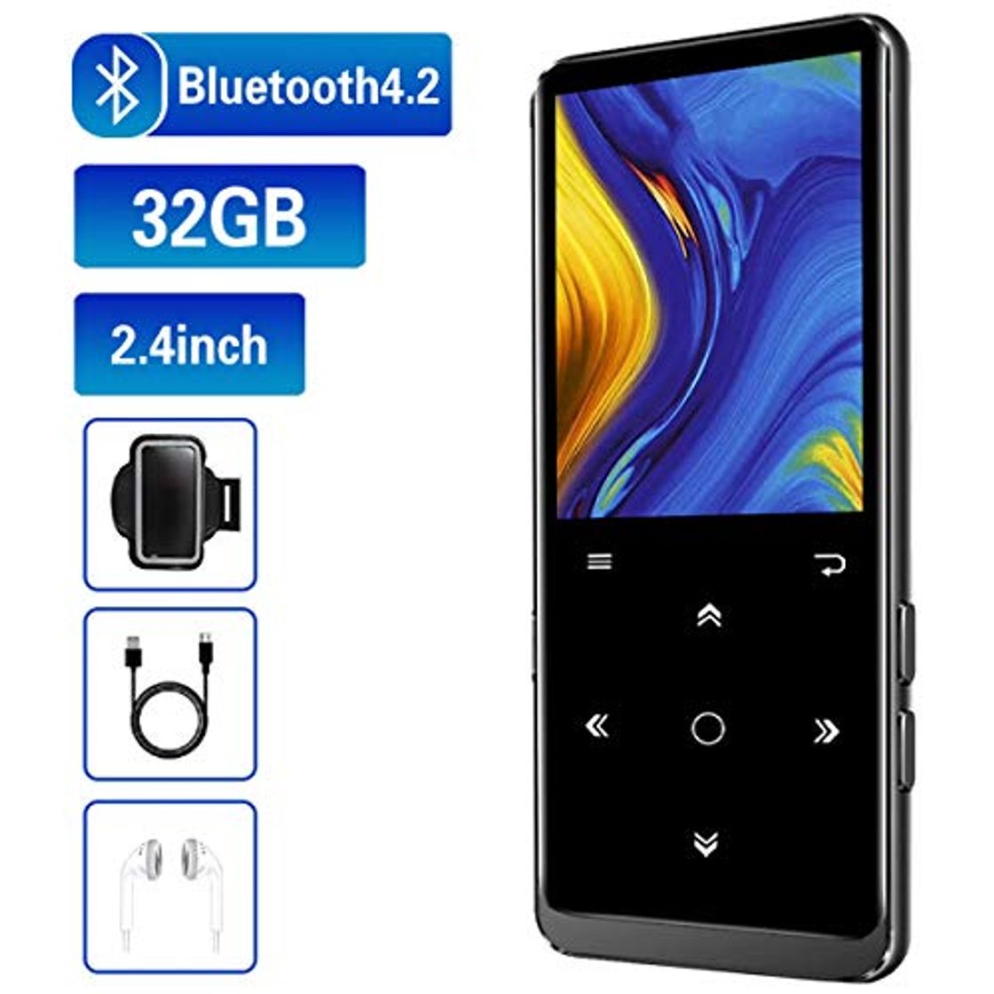 Productos 32GB Reproductor  MP3, con Bluetooth 4.2, con Radio FM, Grabación, Pantalla de