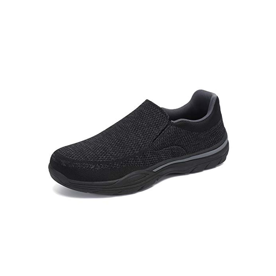 Fashion PAMRAY Zapatillas sin Cordones para Hombre Slip on Sneaker Mocasines Casuales Zapatillas de Deporte Negro 41