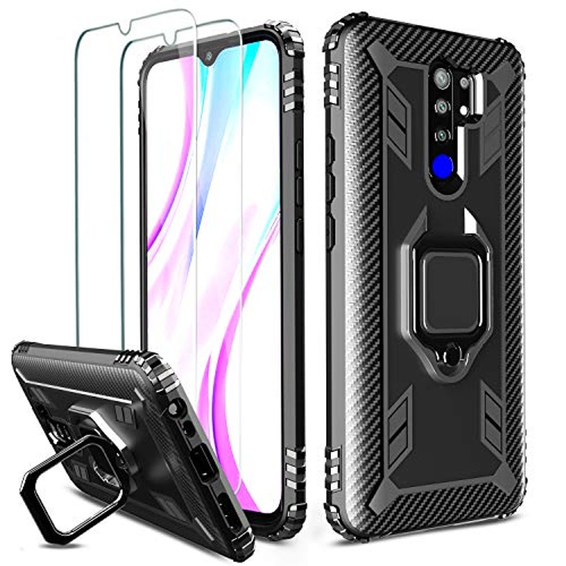 Productos Milomdoi [Funda y 2 Unidades] Carcasa para Xiaomi Redmi 9 Funda con