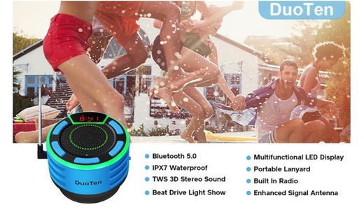 💠Bluetooth Speakers, DuoTen IPX7 Waterproof Wireless