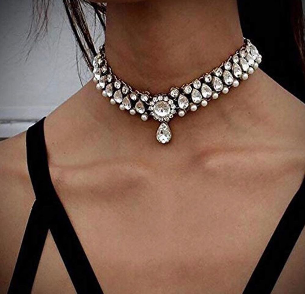 Moda 💠Anglacesmade-Gargantilla de cristal con diamantes 💎 