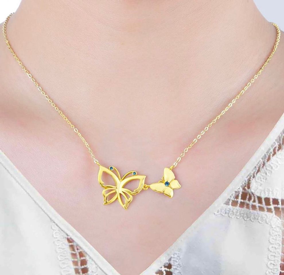 Moda 💠Delicado collar de girasol y mariposa de plata de ley 925