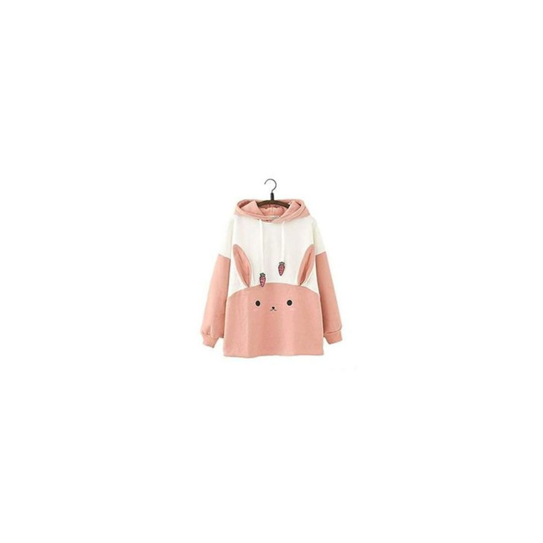 Fashion Kawaii Aesthetic Bunny Rabbit Carrot Design Funny Cute Style Trend Duo Color Long Sleeves Summer Hoodie Jacket