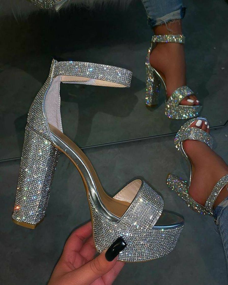 Moda Salto de glitter