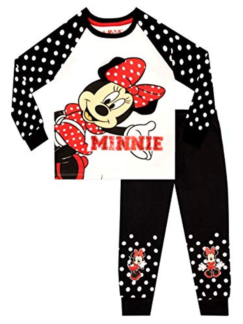 Fashion Disney Pijamas de Manga Corta para niñas Minnie Mouse Blanco 9