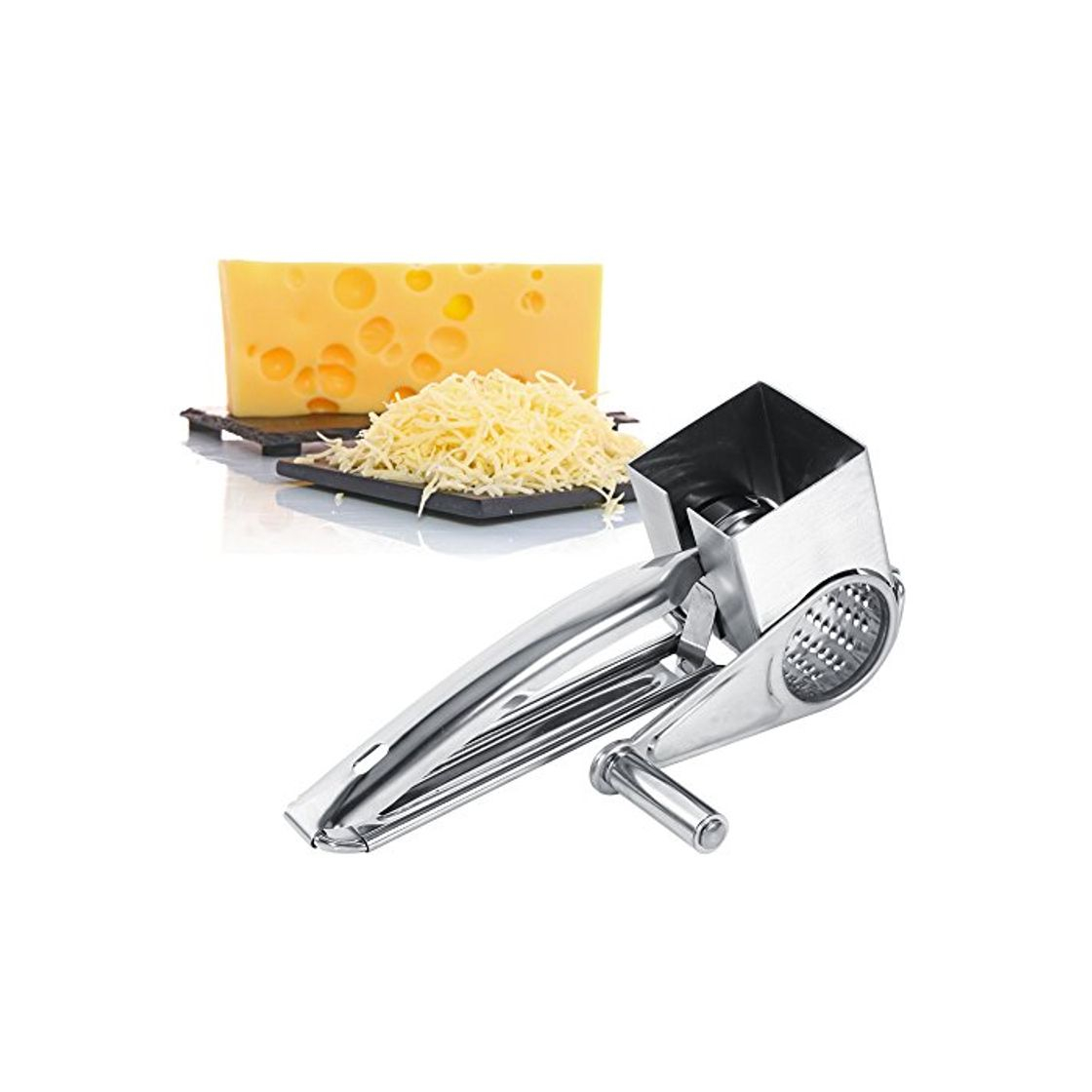 Product Rallador de Queso Manual Rallador Giratorio de Acero Inoxidable Rotatoria Trituradora