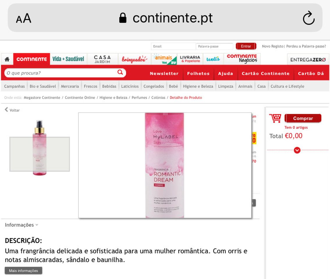 Producto Body mist 