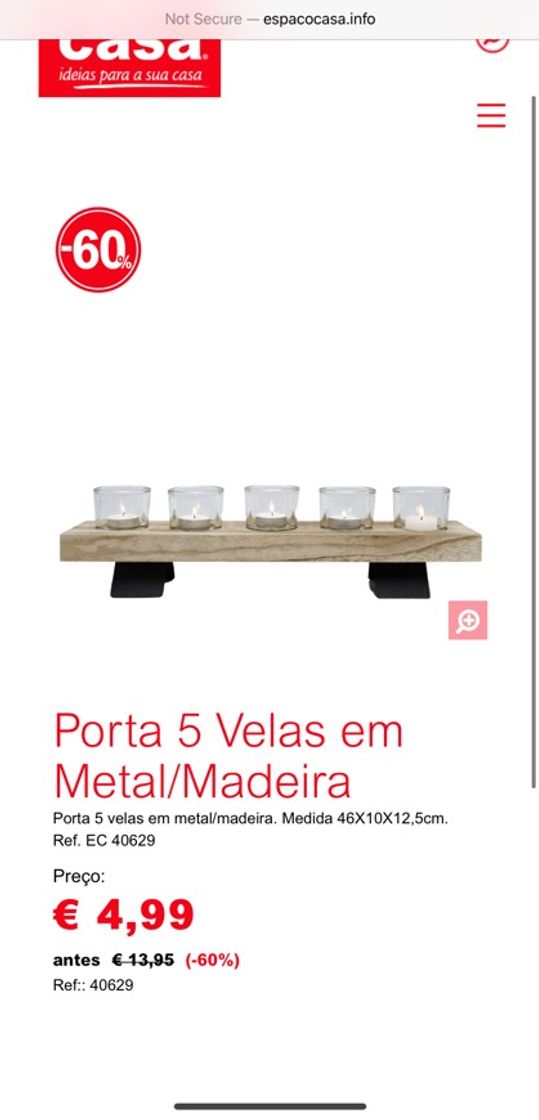 Productos Porta velas de madeira 