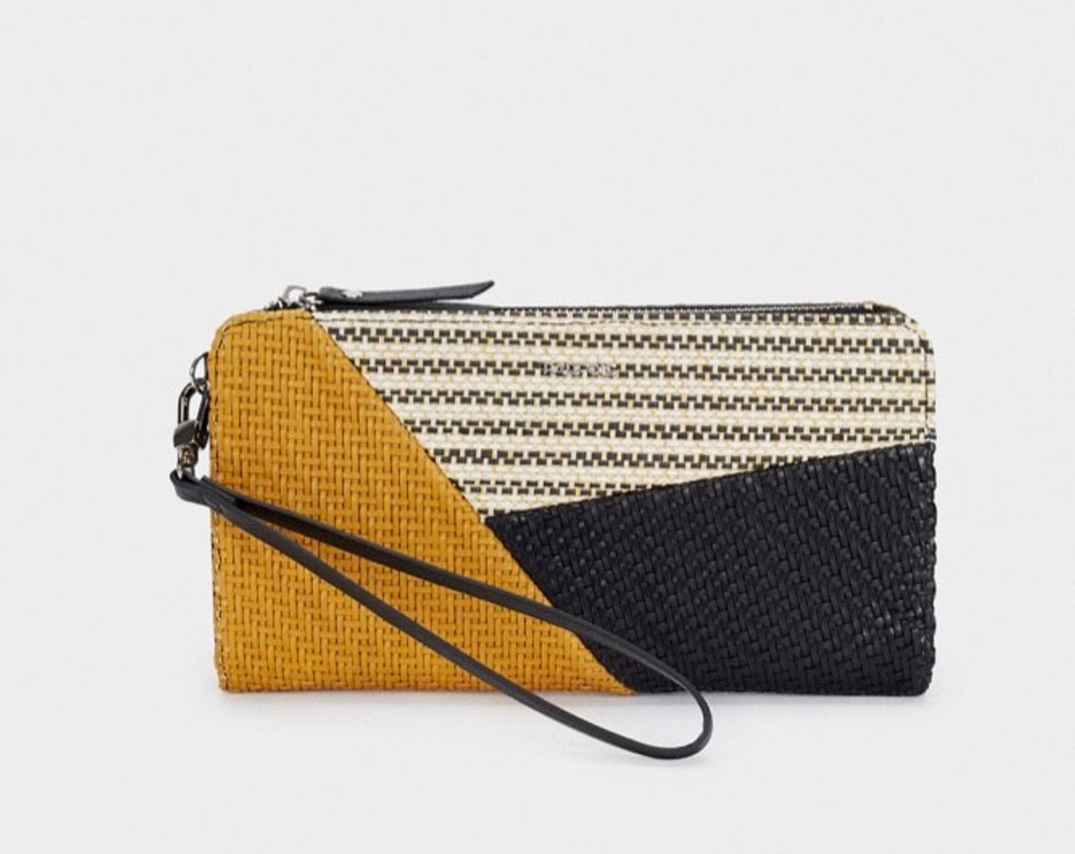 Moda Cartera Alargada Diseño Patchwork Trenzado - Negro - Parfois.com