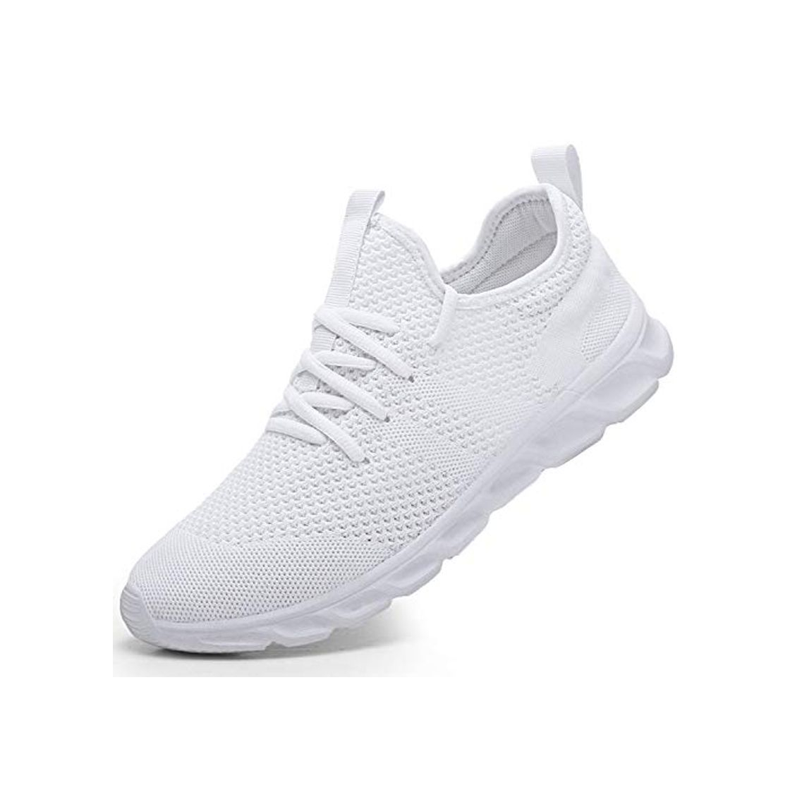 Social Zapatillas de Running para Hombre Casual Tenis Asfalto Zapatos Deporte Fitness Gym Correr Gimnasio Deportives Transpirables Seguridad Atlético Trekking Bambas Plataform Sneakers Blanco 46 EU