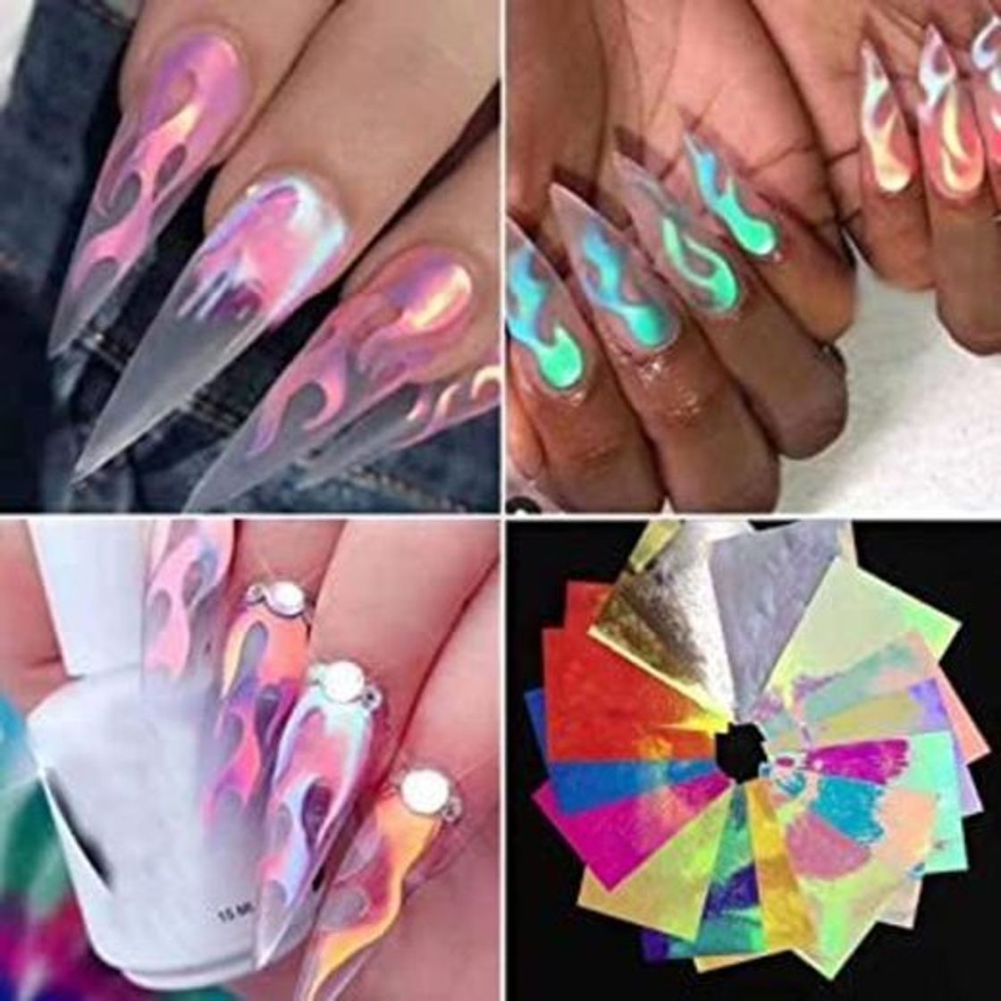 Social Llamas holográficas uñas 