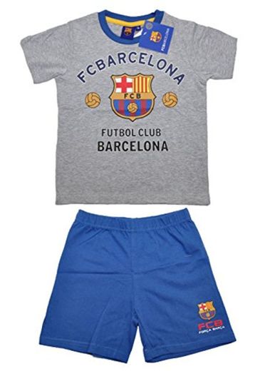 Pijama de manga corta 100% oficial del FC Barcelona para niños