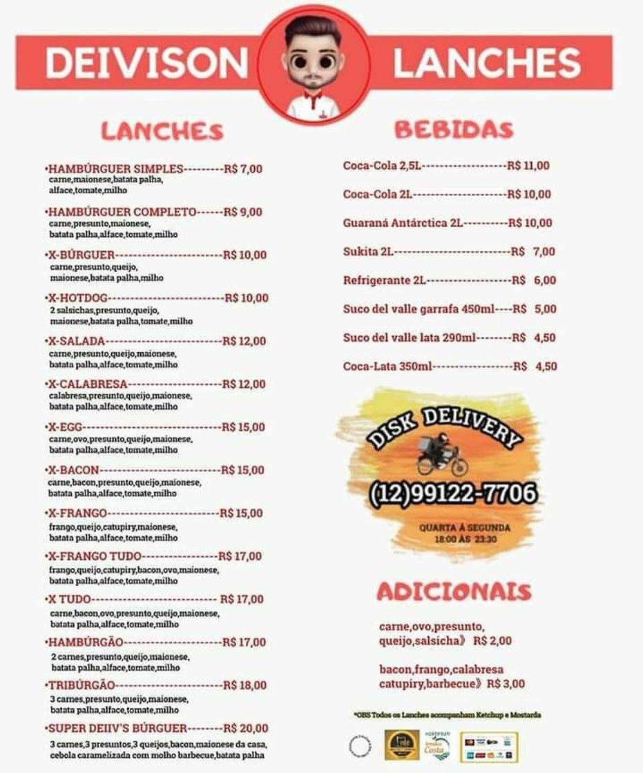 Fashion Deivison Lanches - Menu, Prices, Restaurant Reviews - Facebook