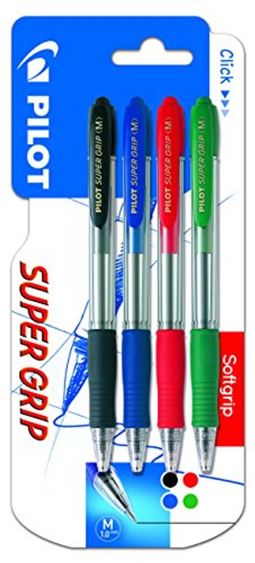 Social Pilot Spain Super Grip - Pack de 4 bolígrafos