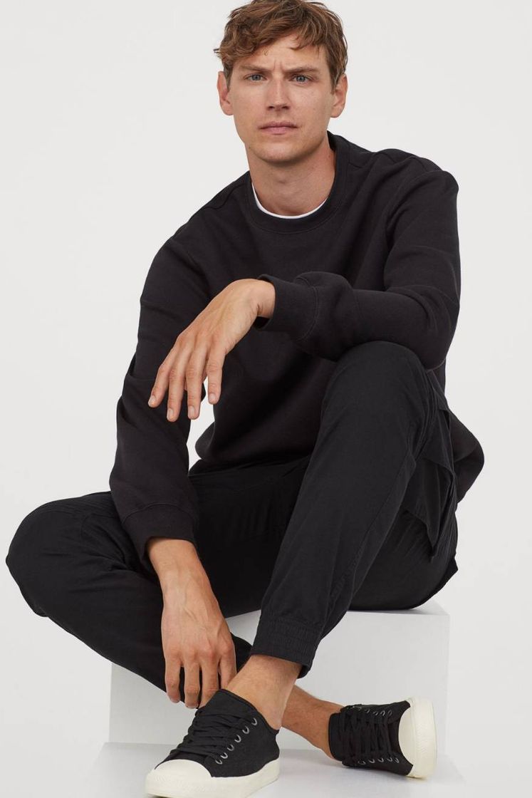 Social Sudadera Relaxed Fit - Negro - HOMBRE