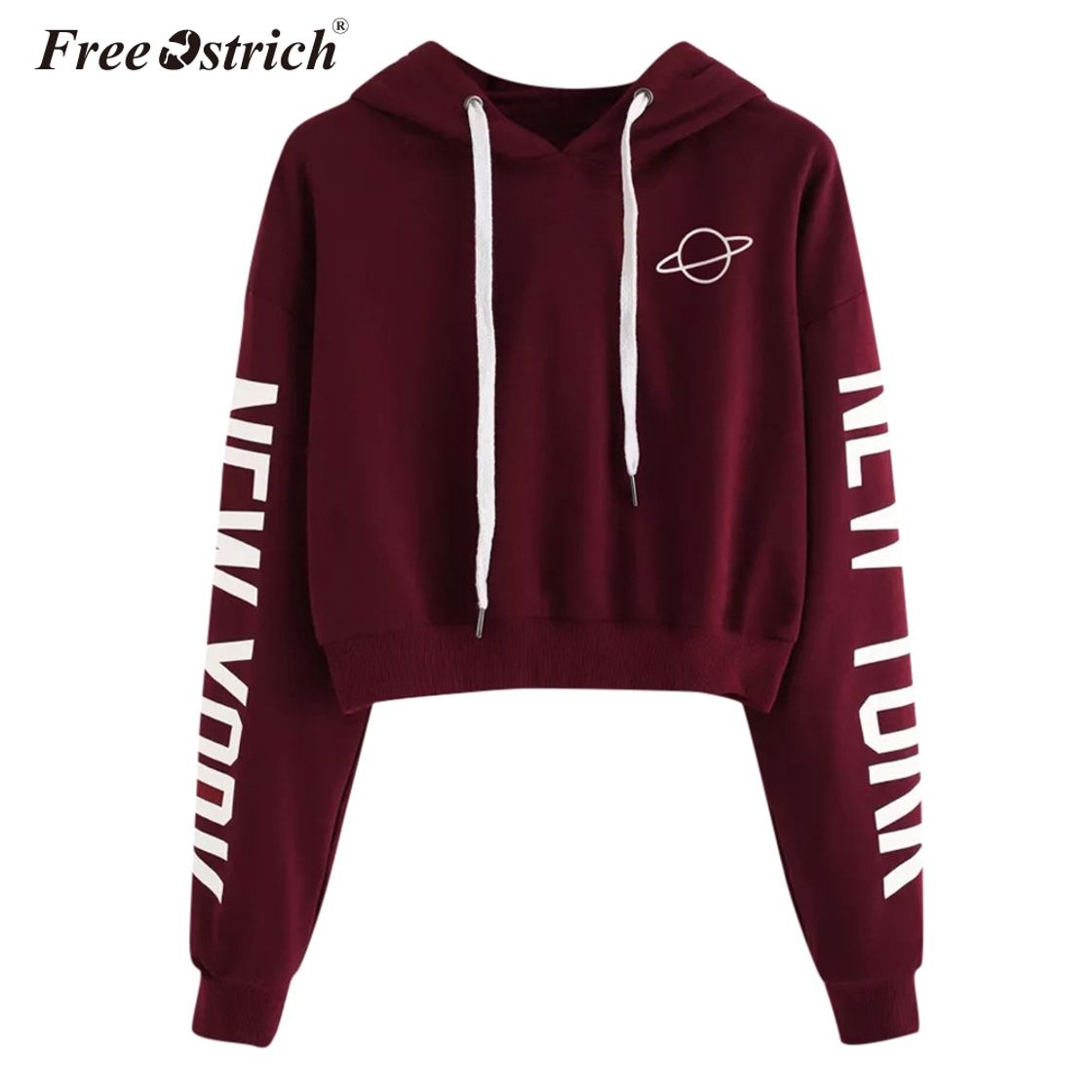 Producto Sweatshirts Women Long Sleeve Hoodie Pullovers Basic Hoodies Burgundy Tops Moletom Feminino