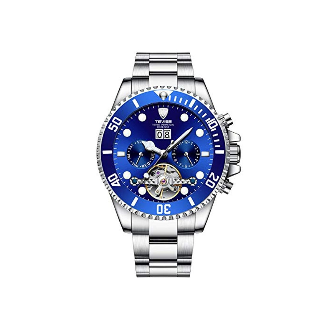 Moda JTTM Moda Business Hombres Automático Mecánico Tourbillon Relojes De Pulsera Acero Inoxidable