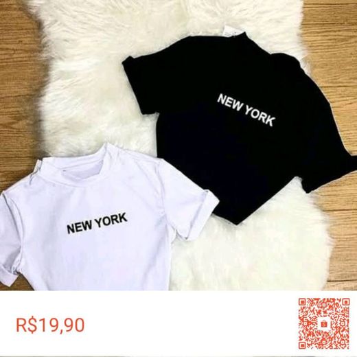 Cropped feminino new york ny angel por apenas R$ 19,90