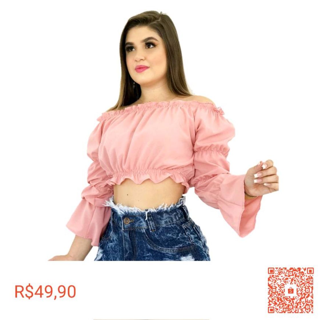 Social Short jeans feminino, cintura alta, por apenas R$ 49,90