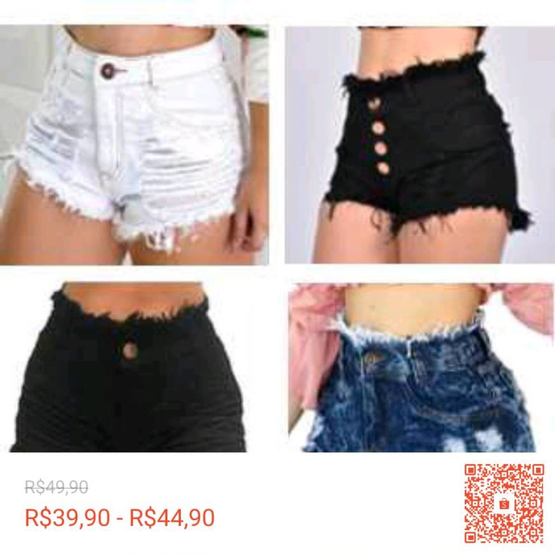 Social Short Jeans Feminino Cintura Alta Hot Pants, por R$ 39,99