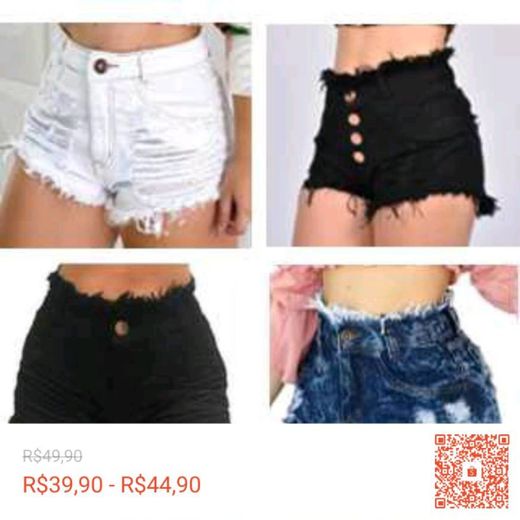 Short Jeans Feminino Cintura Alta Hot Pants, por R$ 39,99