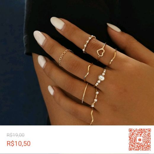 Conjunto De Anéis Femininos Geométricos, por R$ 10,50