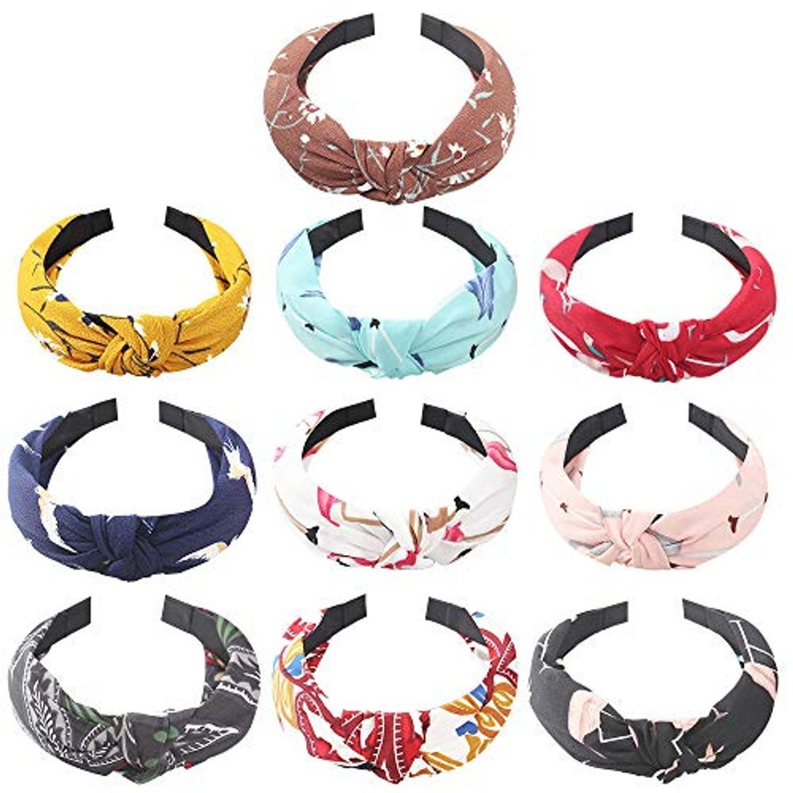 Moda 10 Piezas de Ancho Bandas de la Cabeza Twist Knot Turban Diadema