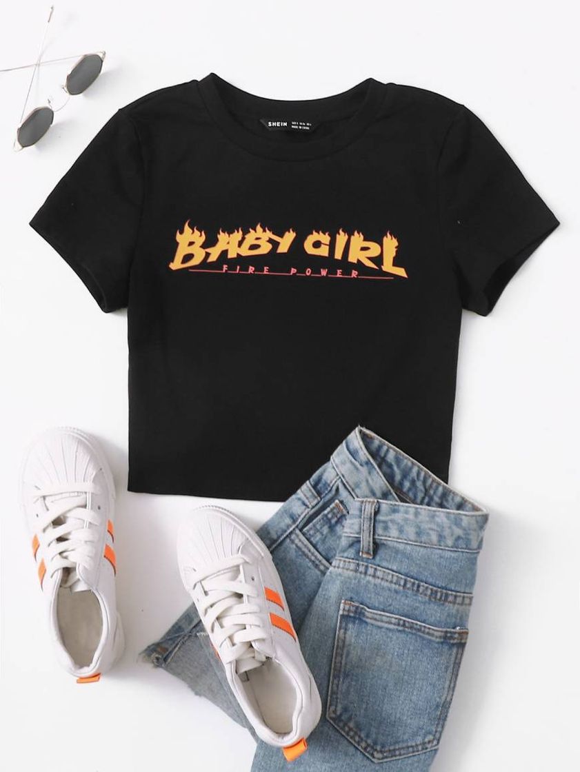 Fashion Camiseta "baby girl" estilo trasher