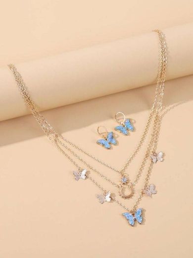 Butterfly Charm Jewelry Set