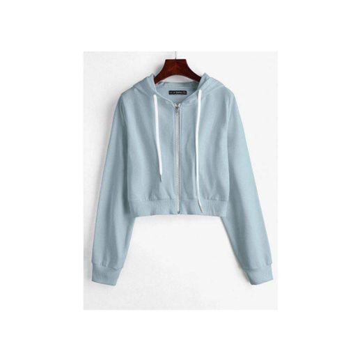 Cropped Hoodie Light Blue 