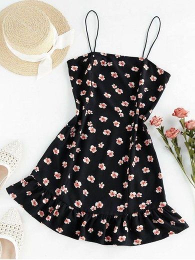 Floral Dress Black 