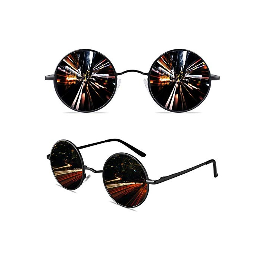 Social CGID E01 Estilo Vintage Retro Lennon inspirado círculo metálico redondo gafas de