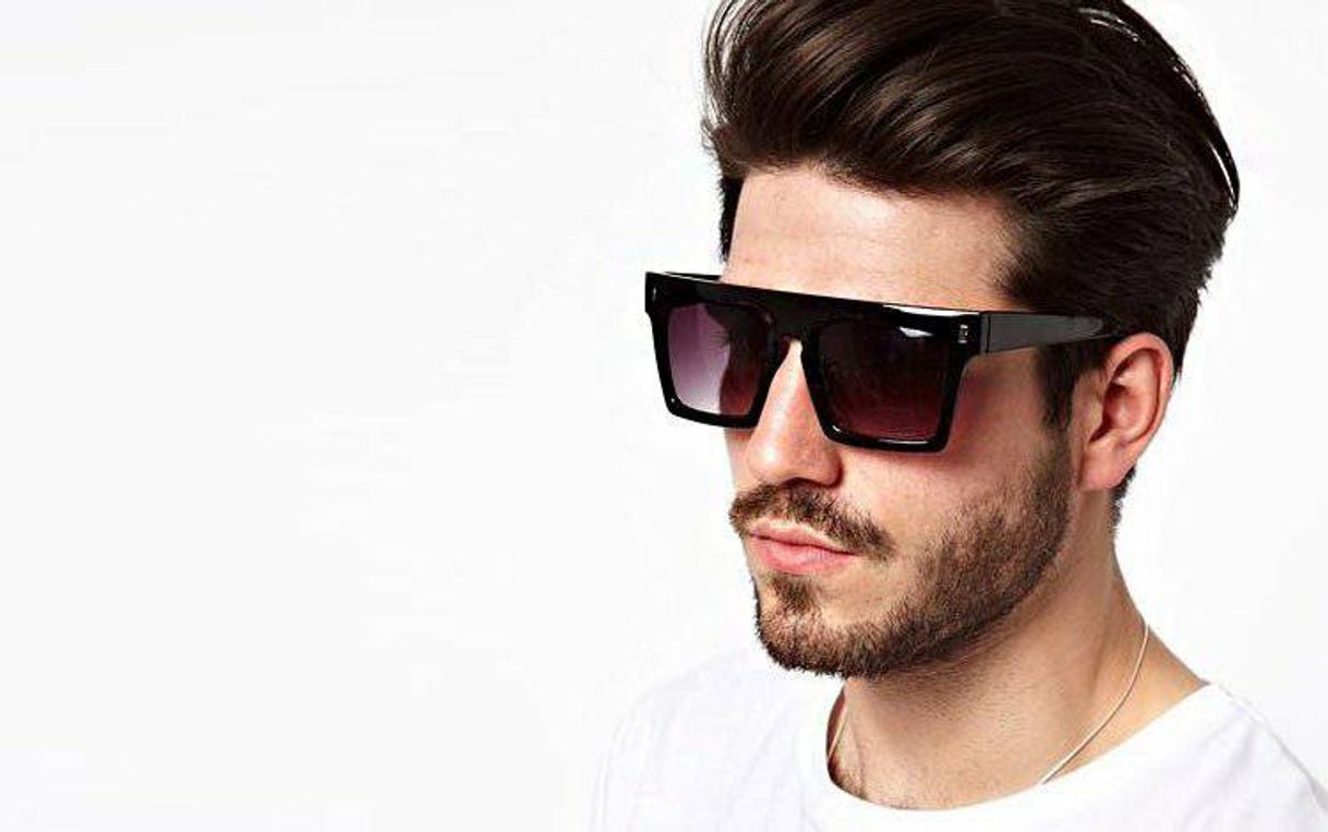 Moda Los hombres gafas de sol cuadrados for las mujeres sol masculino azul,