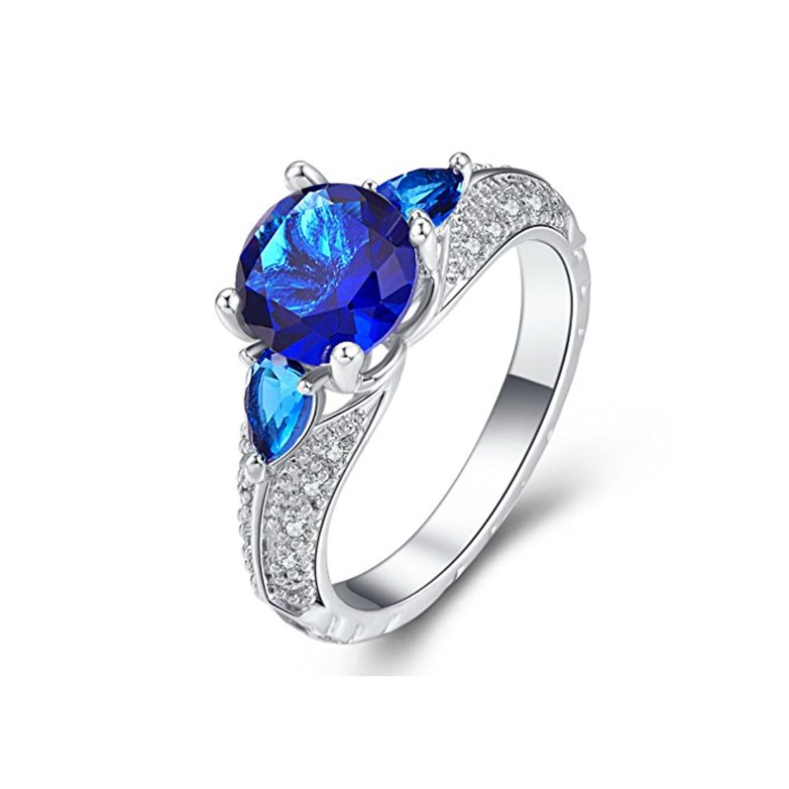 Moda YAZILIND Promise Ring Beautiful Blue Cubic Zirconia Platinum Plated Rhinestone Wedding Engagement