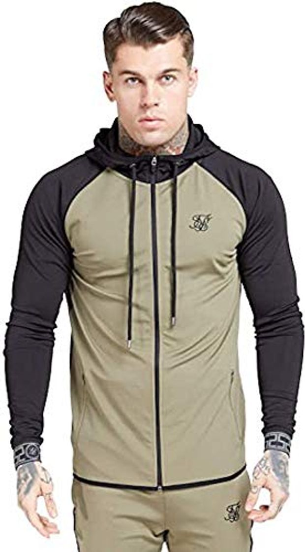 Moda Sik Silk - Sudadera Siksilk 15525 Scope Zip Through Hoodie Khaki -