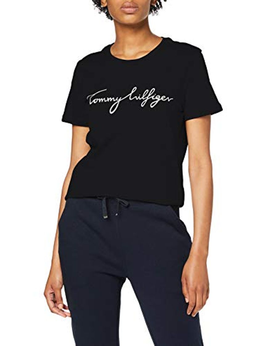 Social Tommy Hilfiger Heritage Crew Neck Graphic tee Camiseta, Schwarz