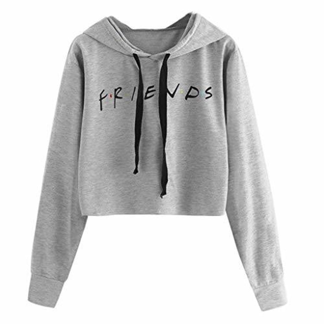 Social JAGENIE Womens Friends Letter Impreso Hoodies Casual Crop Tops Pullover Sudaderas Suaves
