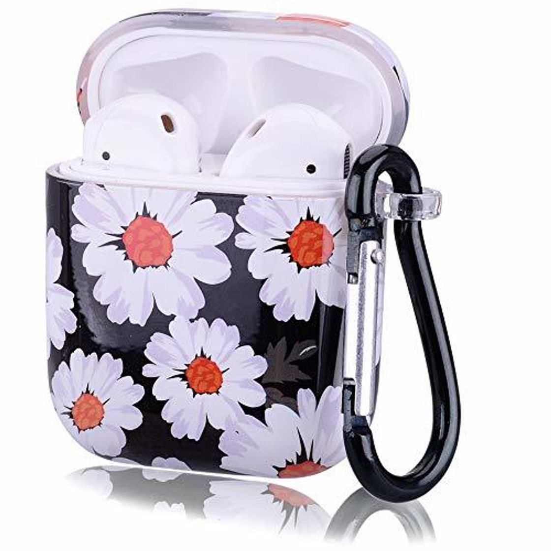 Lugar OKZone Funda Apple AirPods 1&2, Flores Diseño Funda Duro PC Protectora Estuche