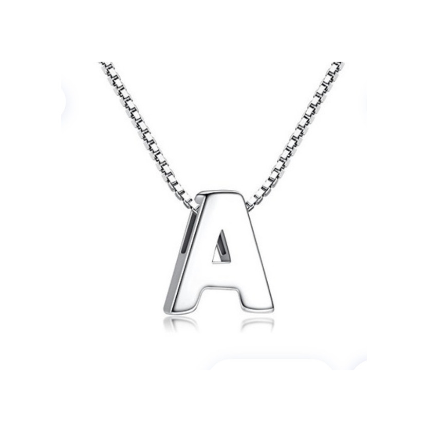 Producto Candyfancy de Plata de Ley 925 Alfabeto de Letras Iniciales Collar Colgante