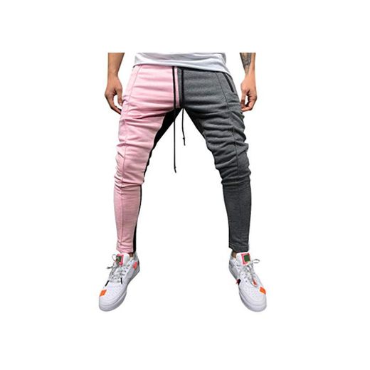 Pantalones Hombre Chandal Militar Moda 2019 Pantalones de chándal de Color Patchwork